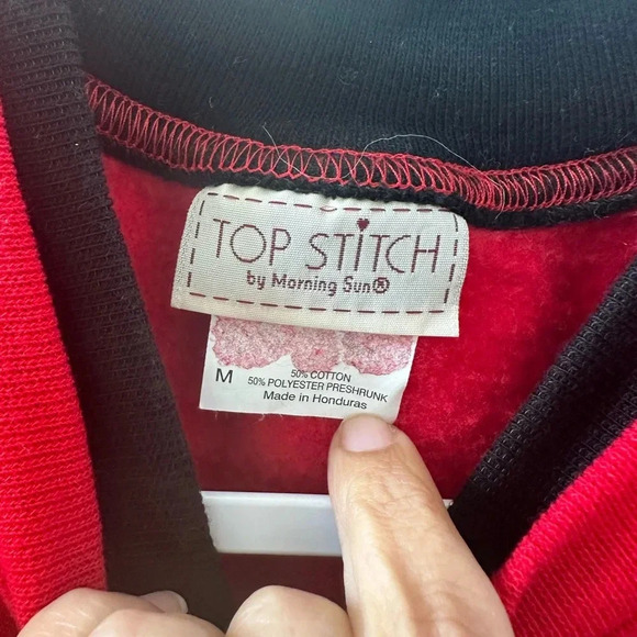 Top Stitch Women's Red Jumper vintage granny grandma preppy medium cozy - Picture 4 of 6